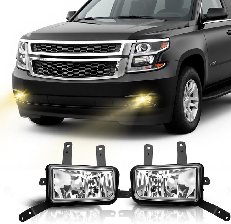 BOXLIGHT Fog Lights Assembly Compatible With 2015-2020 Chevy Suburban/Tahoe 2015-2020 GMC Yukon/Yukon XL Front Bumper Driving Fog Lamp - Image 1